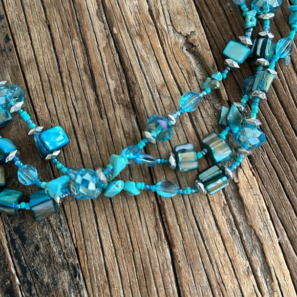 Aqua Blue Necklace and Matching Earrings - Picture 3 of 3